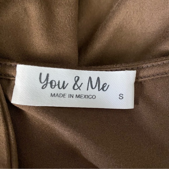 You & Me Boutique Sleeveless Tiered Midi Dress w/Pockets Women’s S (4/6) Mocha - Picture 10 of 11